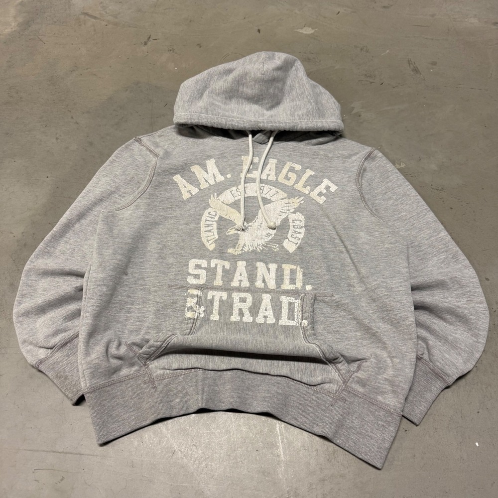 Vintage y2k Gray American Eagle Hoodie - Picture 1 of 2